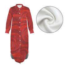 Load image into Gallery viewer, RED ROSES Swimsuit Cover Up Dress Blouse Botton Down Shirt | JSFA - JSFA Jenny Simon