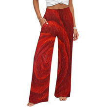 Load image into Gallery viewer, RED ROSES Women's Palazzo Pants | Wide Leg Pants High Waist Flowy Trousers | JSFA - JSFA Jenny Simon