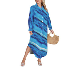 Load image into Gallery viewer, SPELLBOUND STRIPES Swimsuit Cover Up Dress Blouse Botton Down Shirt | JSFA - JSFA Jenny Simon