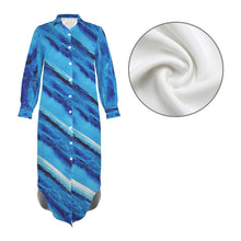 Load image into Gallery viewer, SPELLBOUND STRIPES Swimsuit Cover Up Dress Blouse Botton Down Shirt | JSFA - JSFA Jenny Simon