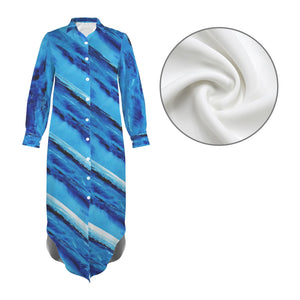 SPELLBOUND STRIPES Swimsuit Cover Up Dress Blouse Botton Down Shirt | JSFA - JSFA Jenny Simon