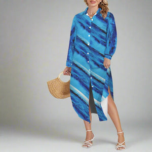 SPELLBOUND STRIPES Swimsuit Cover Up Dress Blouse Botton Down Shirt | JSFA - JSFA Jenny Simon