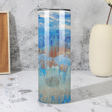 Load image into Gallery viewer, Stainless Steel Tumbler - BLUE BEIGE Straight Cup With Metal Straw | JSFA - JSFA Jenny Simon