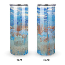 Load image into Gallery viewer, Stainless Steel Tumbler - BLUE BEIGE Straight Cup With Metal Straw | JSFA - JSFA Jenny Simon