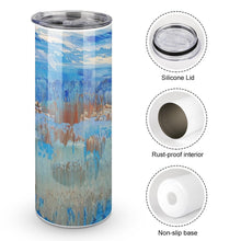 Load image into Gallery viewer, Stainless Steel Tumbler - BLUE BEIGE Straight Cup With Metal Straw | JSFA - JSFA Jenny Simon