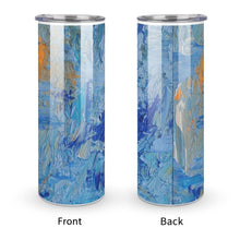 Load image into Gallery viewer, Stainless Steel Tumbler - BLUE SWIRLS Straight Cup With Metal Straw | JSFA - JSFA Jenny Simon