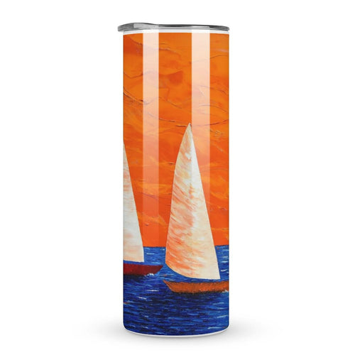 Stainless Steel Tumbler - BOATS Straight Cup With Metal Straw | JSFA - JSFA Jenny Simon