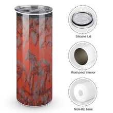 Load image into Gallery viewer, Stainless Steel Tumbler - HORSES Straight Cup With Metal Straw | JSFA - JSFA Jenny Simon