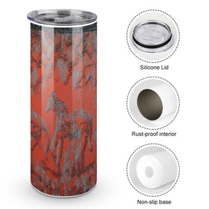 Stainless Steel Tumbler - HORSES Straight Cup With Metal Straw | JSFA - JSFA Jenny Simon