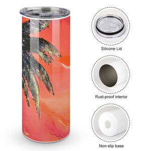 Stainless Steel Tumbler - PALM TREE Straight Cup With Metal Straw | JSFA - JSFA Jenny Simon