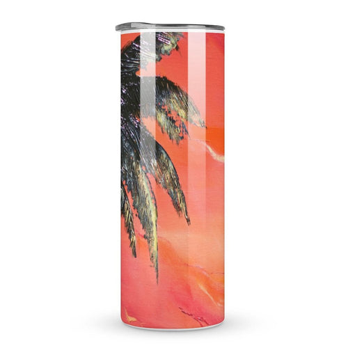 Stainless Steel Tumbler - PALM TREE Straight Cup With Metal Straw | JSFA - JSFA Jenny Simon
