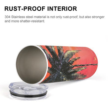 Load image into Gallery viewer, Stainless Steel Tumbler - PALM TREE Straight Cup With Metal Straw | JSFA - JSFA Jenny Simon