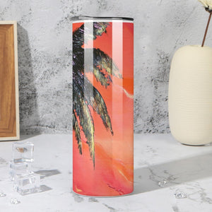 Stainless Steel Tumbler - PALM TREE Straight Cup With Metal Straw | JSFA - JSFA Jenny Simon