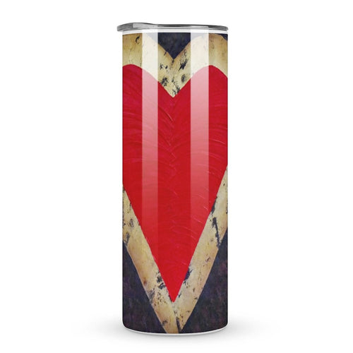 Stainless Steel Tumbler - RED HEART Straight Cup With Metal Straw | JSFA - JSFA Jenny Simon
