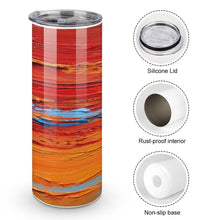 Load image into Gallery viewer, Stainless Steel Tumbler - RED ORANGE LANDCAPE Straight Cup With Metal Straw | JSFA - JSFA Jenny Simon