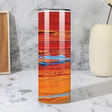 Load image into Gallery viewer, Stainless Steel Tumbler - RED ORANGE LANDCAPE Straight Cup With Metal Straw | JSFA - JSFA Jenny Simon