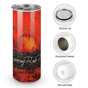 Stainless Steel Tumbler - RED ROSE PETALS Straight Cup With Metal Straw | JSFA - JSFA Jenny Simon