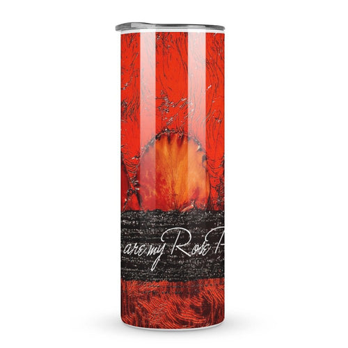 Stainless Steel Tumbler - RED ROSE PETALS Straight Cup With Metal Straw | JSFA - JSFA Jenny Simon