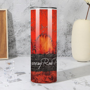 Stainless Steel Tumbler - RED ROSE PETALS Straight Cup With Metal Straw | JSFA - JSFA Jenny Simon