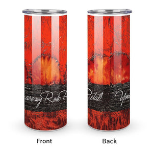 Stainless Steel Tumbler - RED ROSE PETALS Straight Cup With Metal Straw | JSFA - JSFA Jenny Simon