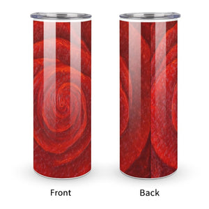 Stainless Steel Tumbler - RED ROSE Straight Cup With Metal Straw | JSFA - JSFA Jenny Simon