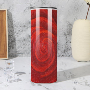 Stainless Steel Tumbler - RED ROSE Straight Cup With Metal Straw | JSFA - JSFA Jenny Simon