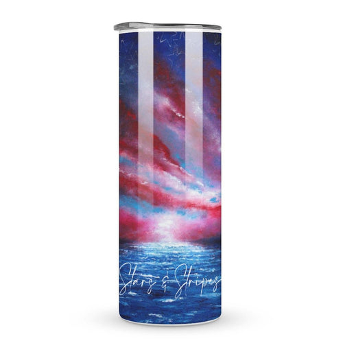 Stainless Steel Tumbler - STARS & STRIPES Straight Cup With Metal Straw | JSFA - JSFA Jenny Simon