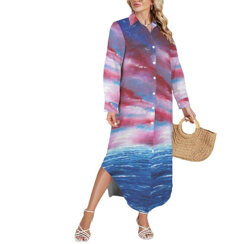 STARS & STRIPES Swimsuit Cover Up Dress Blouse Botton Down Shirt | JSFA - JSFA Jenny Simon