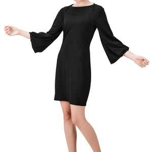 All Black Bell Sleeve Dress | JSFA - JSFA - Original Art On Fashion by Jenny Simon