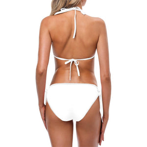All White Classic Triangle String Bikini | JSFA - JSFA - Original Art On Fashion by Jenny Simon