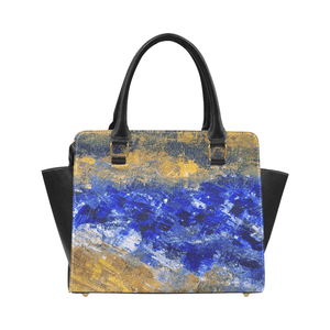 Beaches Blue Yellow Classic Handbag Top Handle | JSFA - JSFA - Original Art On Fashion by Jenny Simon