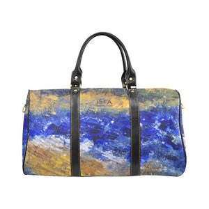 Beaches Yellow Blue Travel Bag | JSFA - JSFA - Original Art On Fashion by Jenny Simon