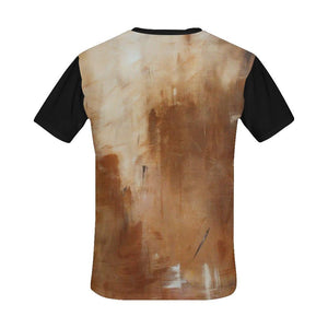 Beige Golden Path Black Men's T-Shirt | JSFA - JSFA - Original Art On Fashion by Jenny Simon