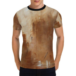 Beige Golden Path Men's T-Shirt | JSFA - JSFA - Original Art On Fashion by Jenny Simon