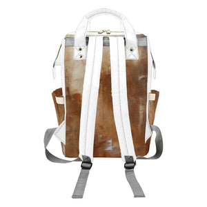Beige Golden Path Multi-Function Backpack | JSFA - JSFA - Original Art On Fashion by Jenny Simon