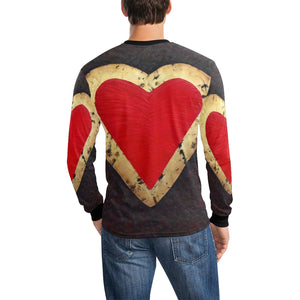 Big Heart Long Sleeve Men's T-shirt | JSFA - JSFA - Original Art On Fashion by Jenny Simon