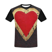 Load image into Gallery viewer, Big Red Heart Black Men&#39;s T-Shirt | JSFA - JSFA - Original Art On Fashion by Jenny Simon