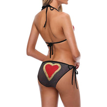 Load image into Gallery viewer, Big Red Heart Classic String Bikini | JSFA - JSFA - Original Art On Fashion by Jenny Simon