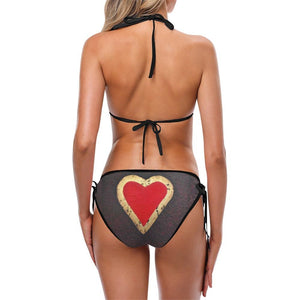 Big Red Heart Classic String Bikini | JSFA - JSFA - Original Art On Fashion by Jenny Simon