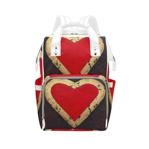 Big Red Heart Multi-Function Backpack | JSFA - JSFA - Original Art On Fashion by Jenny Simon