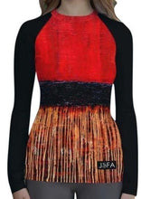 Load image into Gallery viewer, Black Long Sleeve Splash Shirt/ Rash Guard - JSFA - Original Art On Fashion by Jenny Simon