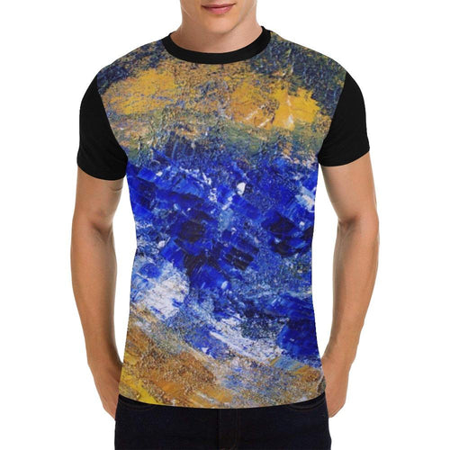 Blue Beaches Black Men's T-Shirt | JSFA - JSFA - Original Art On Fashion by Jenny Simon