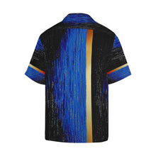 Load image into Gallery viewer, Blue Gold Water One Stripes Hawaiian Shirt | JSFA - JSFA - Original Art On Fashion by Jenny Simon