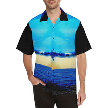 Load image into Gallery viewer, Blue Ocean Rebirth Hawaiian Shirt Black Back | JSFA - JSFA - Original Art On Fashion by Jenny Simon