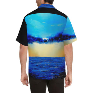 Blue Ocean Rebirth Hawaiian Shirt Black Side | JSFA - JSFA - Original Art On Fashion by Jenny Simon