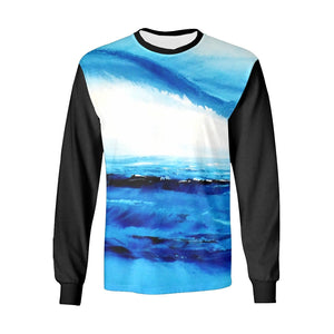 Blue Ocean Spellbound Black Long Sleeve Men's T-shirt | JSFA - JSFA - Original Art On Fashion by Jenny Simon