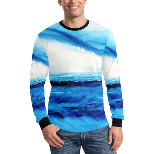 Blue Ocean Spellbound Long Sleeve Men's T-shirt | JSFA - JSFA - Original Art On Fashion by Jenny Simon
