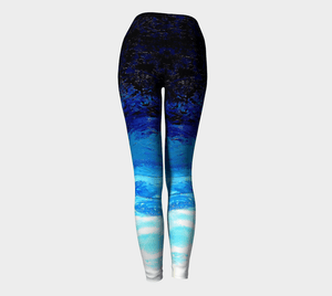 Blue Ocean Yoga Pants | JSFA - JSFA - Original Art On Fashion by Jenny Simon