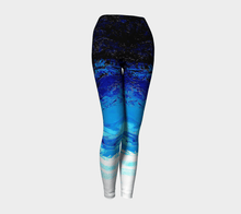 Load image into Gallery viewer, Blue Ocean Yoga Pants | JSFA - JSFA - Original Art On Fashion by Jenny Simon