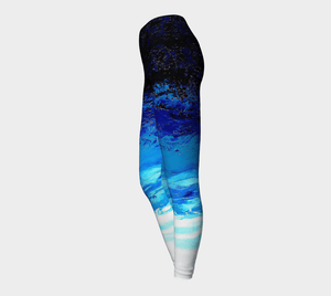 Blue Ocean Yoga Pants | JSFA - JSFA - Original Art On Fashion by Jenny Simon